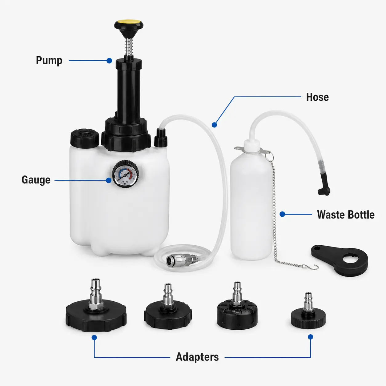 Brake Bleeder Refill Bottle controls and screen