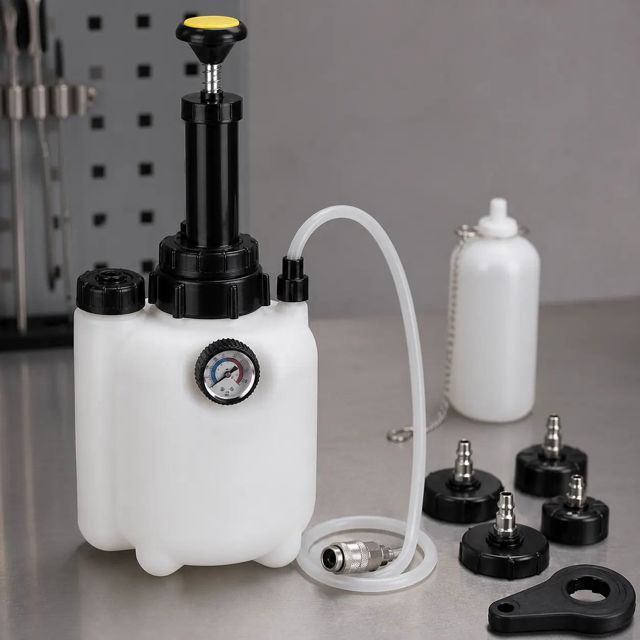 Brake Bleeder Refill Bottle controls and screen